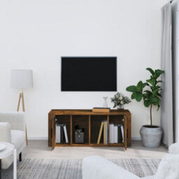 Walplus Tv Cabinet Smoked Oak 100X35X40 Cm Engineered Wood - thumbnail 3