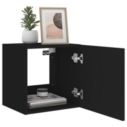 Berkfield Durable Tv Wall Cabinets With Led Lights 2 Pcs Black 40.5X35X40 Cm - thumbnail 6