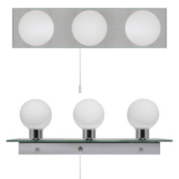 Long Life Lamps Company Opaque 3 Mini Globe Bathroom Mirror Light With Pull Cord Ip44 H3053 - thumbnail 3