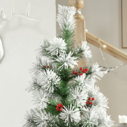 Homcom 5Ft Christmas Xmas Tree Pine Look And Metal Stand Snow Gift 184 Tips - thumbnail 8