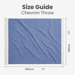 Allure Bath Fashions Audley Cotton Herringbone Sofa Throw Blanket (Blue, 150 X 200Cm) - thumbnail 7