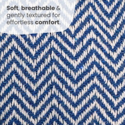 Allure Bath Fashions Audley Cotton Herringbone Sofa Throw Blanket (Blue, 150 X 200Cm) - thumbnail 6