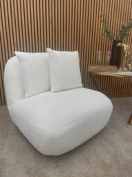 Stratus Interiors Miami Boucle Swivel Accent Chair - Blue - thumbnail 4
