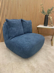 Stratus Interiors Miami Boucle Swivel Accent Chair - Blue - thumbnail 1