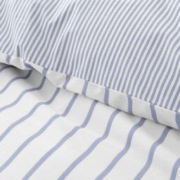 Bianca Fine Linens Hampton Stripe 200 Thread Count Cotton Reversible Super King Duvet Cover Set With Pillowcases Blue - thumbnail 4