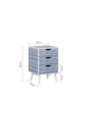 Birlea Pair Of Santorini 3 Drawer Bedside Cabinet Chest Table Shabby Chic Blue - thumbnail 7