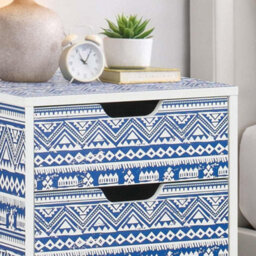 Birlea Pair Of Santorini 3 Drawer Bedside Cabinet Chest Table Shabby Chic Blue - thumbnail 2