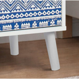 Birlea Pair Of Santorini 3 Drawer Bedside Cabinet Chest Table Shabby Chic Blue - thumbnail 4
