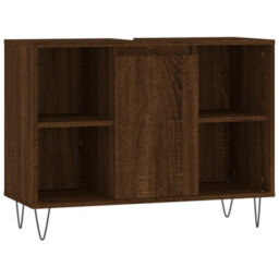 Berkfield Bathroom Cabinet Brown Oak 80X33X60 Cm Engineered Wood - thumbnail 2