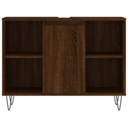 Berkfield Bathroom Cabinet Brown Oak 80X33X60 Cm Engineered Wood - thumbnail 5