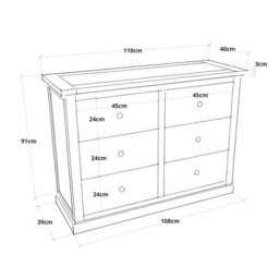 Cabinet Bits Lucca 6 Drawer Chest Of Drawers Wood Knob - thumbnail 8