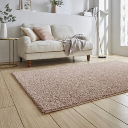 Rose Blush Plain 25mm Thick Anti-Shed Rug For Bedroom, Living, & Dining Room, Anti-Shed Modern Plain Rug-80Cm X 150Cm - thumbnail 2
