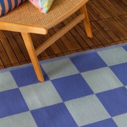 furn. Furn Checkerboard Recycled Outdoor Rug, Blue, 120 X 180Cm - thumbnail 2