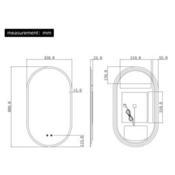Fascinate 45X80Cm Pill-Shaped Oval Led Bathroom Mirror - Tempered Glass, Anti-Fog, Dual Mount, 3-Tone Dimmable Backlit Wall Mirror - thumbnail 7