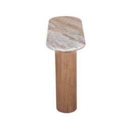 Buttercup Farm Ashford Pedestal Console Table - Natural Marble And Wood - L40 X W120 X H77 Cm - Brown - thumbnail 4