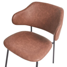 Beliani Set Of 2 Dining Chairs Kenai Faux Leather Brown - thumbnail 9