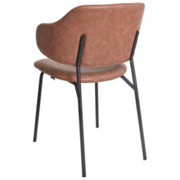Beliani Set Of 2 Dining Chairs Kenai Faux Leather Brown - thumbnail 8
