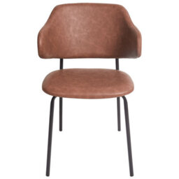 Beliani Set Of 2 Dining Chairs Kenai Faux Leather Brown - thumbnail 7