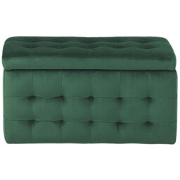Beliani Storage Ottoman Michigan Velvet Dark Green - thumbnail 4
