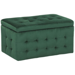 Beliani Storage Ottoman Michigan Velvet Dark Green