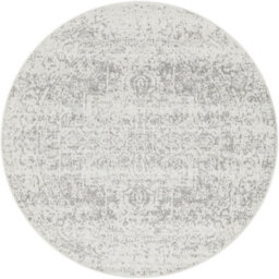 Livabliss Round Harput-Vintage Grey Blue Orange White Traditional Boho Living Dining Bedroom Rug 160 X 160 Cm Easy Care, Non Shedding - thumbnail 1
