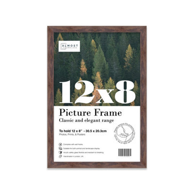 12X8 Walnut Picture Frame (30.5 X 20.3Cm) Poster, Photo, Artwork, Gallery Wall Or Print - image 1