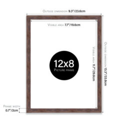 12X8 Walnut Picture Frame (30.5 X 20.3Cm) Poster, Photo, Artwork, Gallery Wall Or Print - thumbnail 3