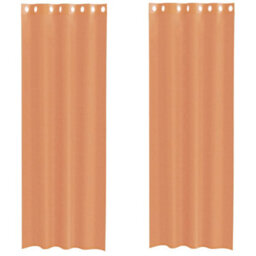 Berkfield Voile Curtains With Grommets 2 Pcs Terracotta - thumbnail 2