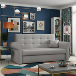 Viva Iii Sofa Bed With Sleeping Function And Storage Polyurethane Foam Wave Spring Metal Legs 168X85X98Cm Light Grey