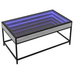 Berkfield Coffee Table With Infinity Led Grey Sonoma 90X50X41 Cm - thumbnail 3