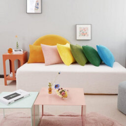 "Deconovo Set Of 2 Super Soft Corduroy Cushion Covers Granules Bean Green 22""x22""" - thumbnail 5