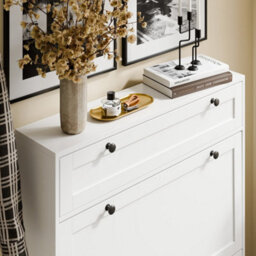 Sobuy Shoe Cabinet With 1 Drawer 80X19X107Cm Nordic Fsr207-W - thumbnail 8