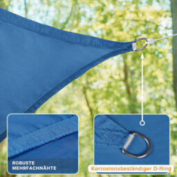 Blue 400X400X400Cm Triangular Shade Sail Uv Resistant - thumbnail 2