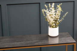 Premier Housewares Interiors By Premier Black Marble Console Table, Rectangular Black Marble Top On Matte Gold Iron Frame, Geometric Modern Console - thumbnail 4