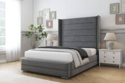 "Sloomy Sterling Armour Coniston Bed Frame With Mattress With 50""  Upholstered Wingback Headboard 4'6 Double" - thumbnail 2