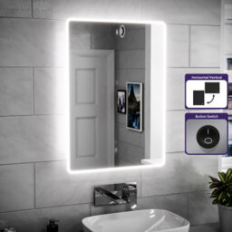 Nes Home Modern Bathroom Led Mirror With Battery Powered Button Switch 500X700mm - thumbnail 2
