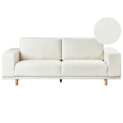 Beliani Sofa 3 Seater Nivala Boucle Off-White - image 1