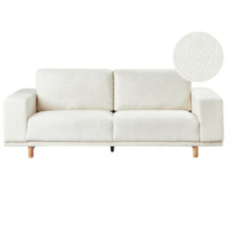Beliani Sofa 3 Seater Nivala Boucle Off-White - thumbnail 1