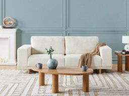 Beliani Sofa 3 Seater Nivala Boucle Off-White - thumbnail 2