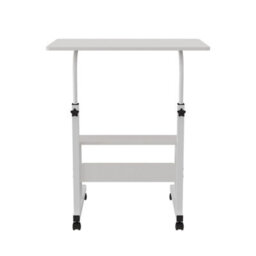 Living And Home Warm White Home Height Adjustable Movable Bedside Table 60Cm W X 40Cm D - thumbnail 8