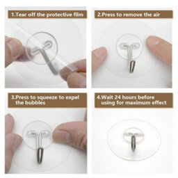 Adhesive Wall Hooks, Adhesive Hooks, Waterproof For Kitchen And Bathroom, Door, Wall (10 Pcs) - thumbnail 5