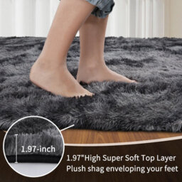 160X230 Cm Fluffy Shaggy Rug  Soft, Anti-Slip Carpet For Living Room & Bedroom - thumbnail 3