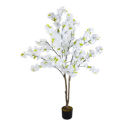 Thehotsale 165Cm Artificial White Cherry Blossom Tree In Pot For Indoor Decoration - thumbnail 3