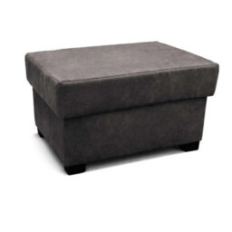 Furnishings For Less UK Oakland Charcoal Leather Look Storage Footstool - thumbnail 2