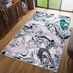 Solarius Modern Grunge Marbling Abstract Area Rugs Aqua 160X230 Cm - thumbnail 5