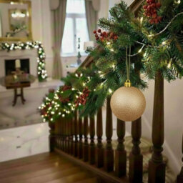 Shatchi 20Cm Champange Glitter Christmas Bauble - Christmas Tree & Home Décor Ornament - thumbnail 8