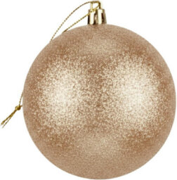 Shatchi 20Cm Champange Glitter Christmas Bauble - Christmas Tree & Home Décor Ornament - thumbnail 1