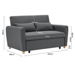 Bravich Dahlia Dark Brown 2 Seater Pull Out Sofa Bed Convertible Sleeper Sofa - thumbnail 9