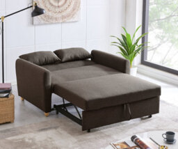 Bravich Dahlia Dark Brown 2 Seater Pull Out Sofa Bed Convertible Sleeper Sofa - thumbnail 3