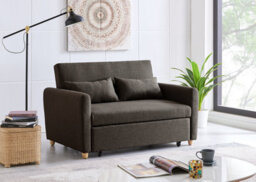 Bravich Dahlia Dark Brown 2 Seater Pull Out Sofa Bed Convertible Sleeper Sofa - thumbnail 2